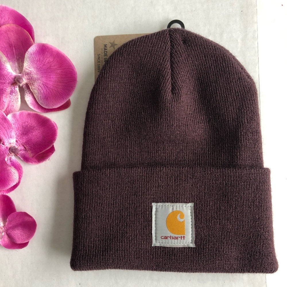 🆕🌟 Carhartt Acrylic Beanie- Plum purple -NTW🌟 - Picture 1 of 3